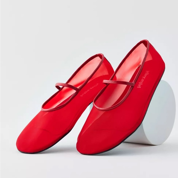 Jeffrey Campbell Shoes - Jeffrey Campbell Swan Lake Mesh Mary Jane Ballet Flat Size 8 Red